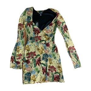 PrettyLittleThing Ditsy Floral Mesh MIDI Dress Size 4